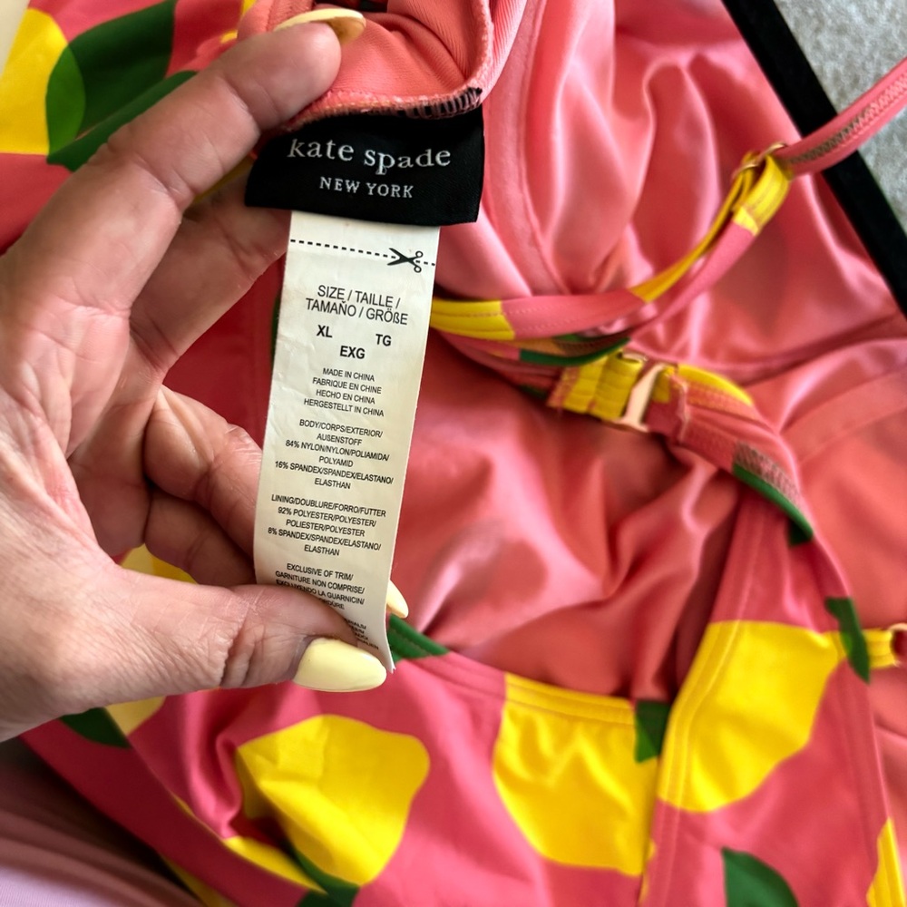 Kate Spade Women’s Pink Lemon-Print One-Piece Swimsuit - Picture 9 of 16